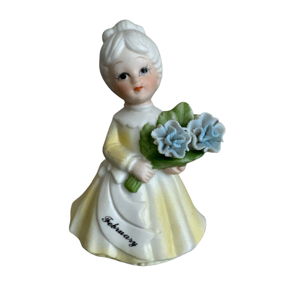 Vintage February Porcelain Birthday Girl